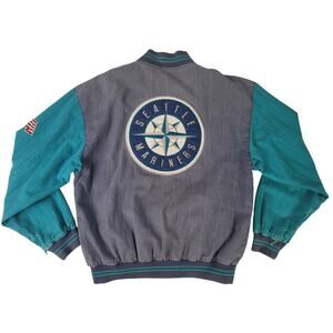 Vintage 1990s Mirage Mariners Reversable Cotton Bomber Jacket Men's Sz M
